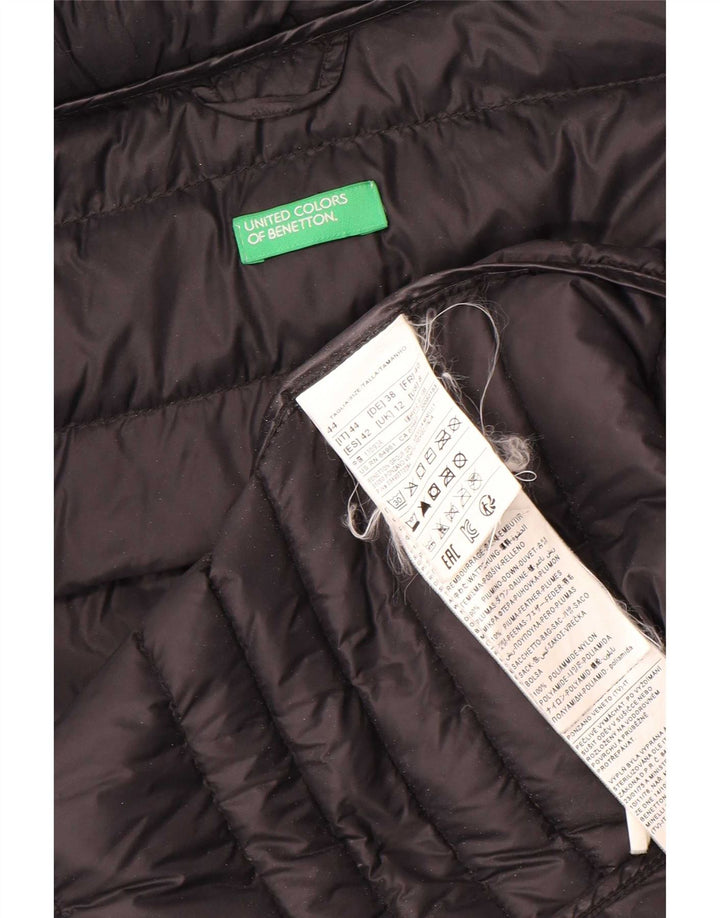 Jachetă căptușită pentru femei Benetton UK 12 Medium Black Nylon