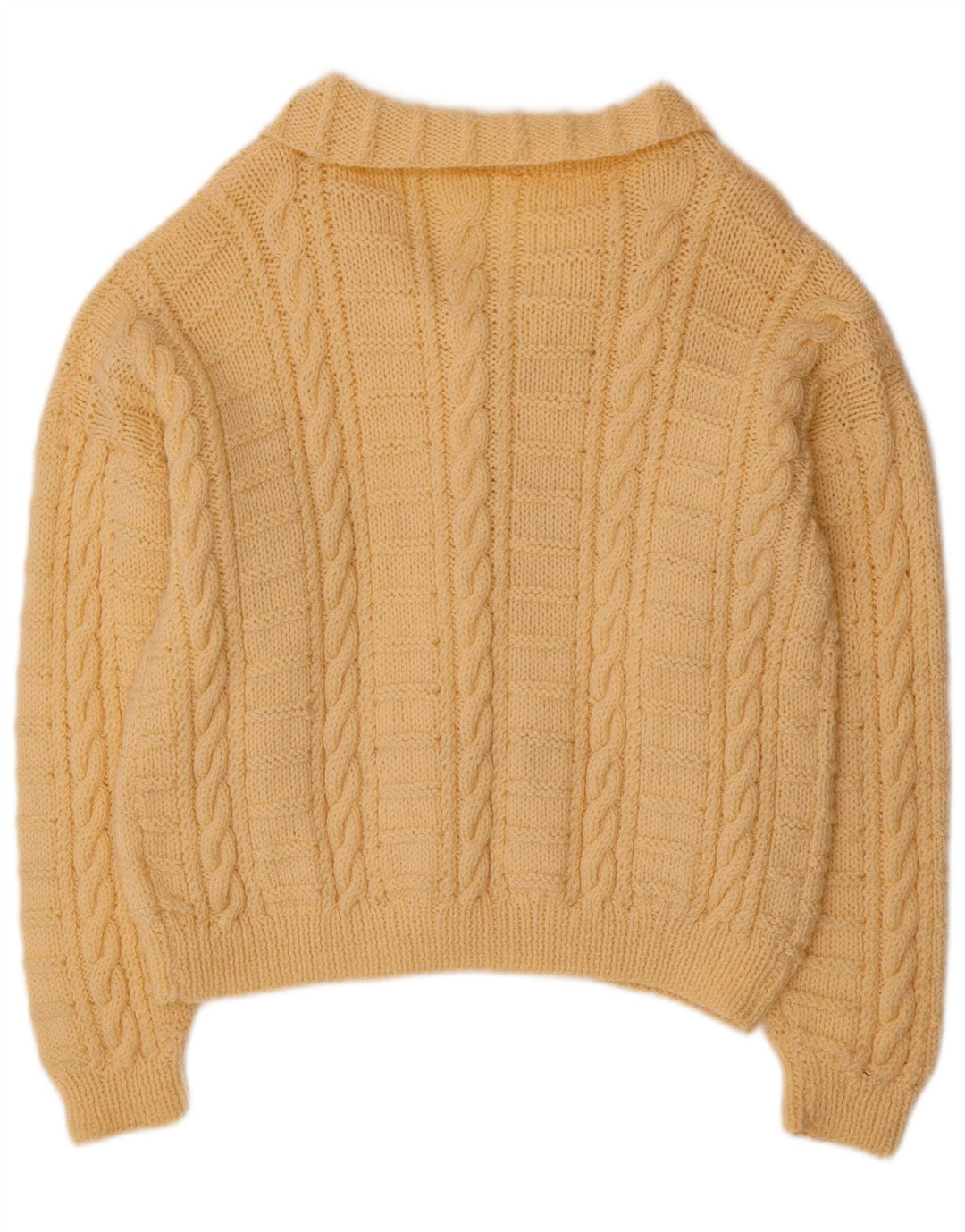 VINTAGE Pulover cardigan crop pentru femei UK 18 XL Bej