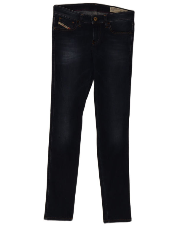 Jeans skinny super subțiri pentru femei Diesel Skinzee cu talie joasă W28 L30 bleumarin