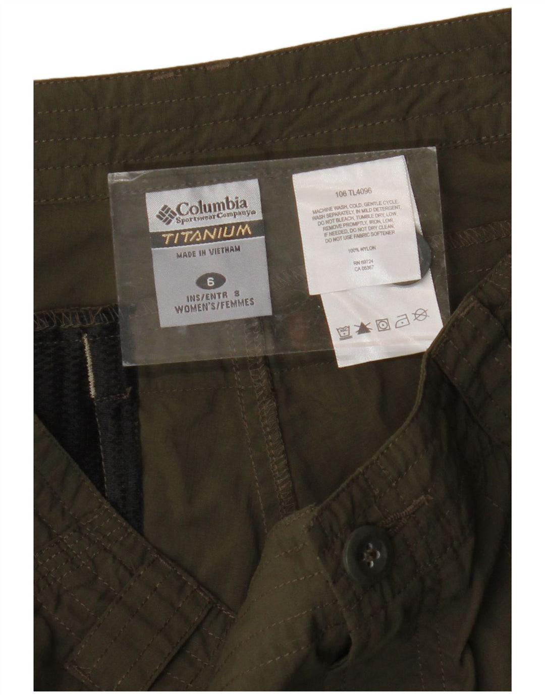 Pantaloni scurți cargo Columbia pentru femei US 6 Medium W30 Khaki Nylon