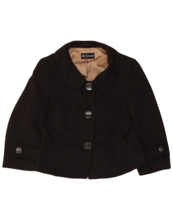 Jachetă pentru femei Marks & Spencer cu mâneci 3/4, UK 12 Medium Black