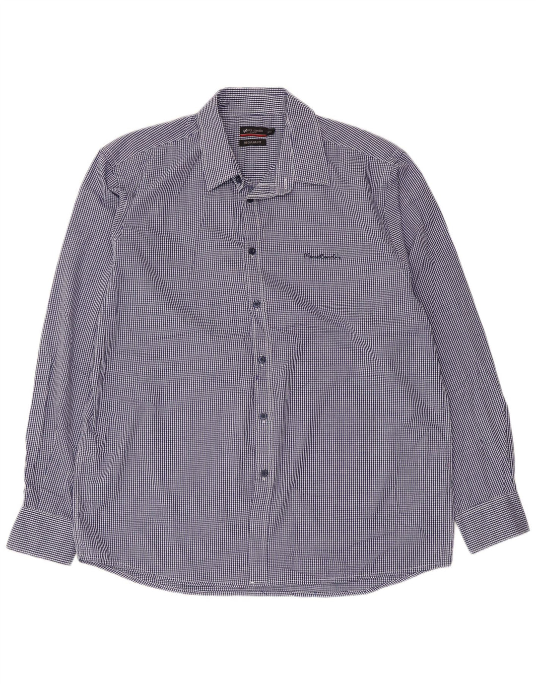 Cămașă pentru bărbați PIERRE CARDIN, cu o formă regulată, 2XL, poliester vichy albastru