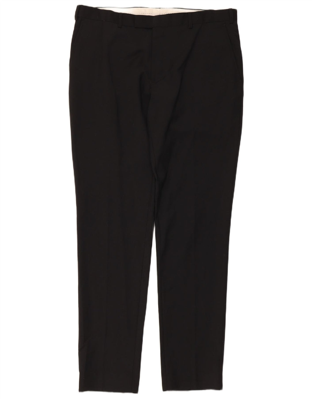 Pantaloni de costum pentru bărbați Dkny Slim Fit L36 L33 Lână neagră