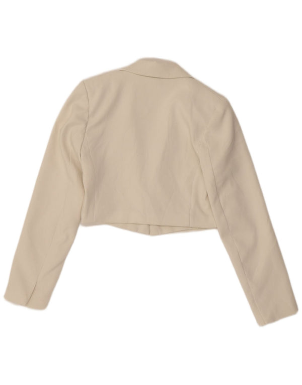Jachetă Blazer Crop Open pentru femei Zara UK 6 XS Poliester alb