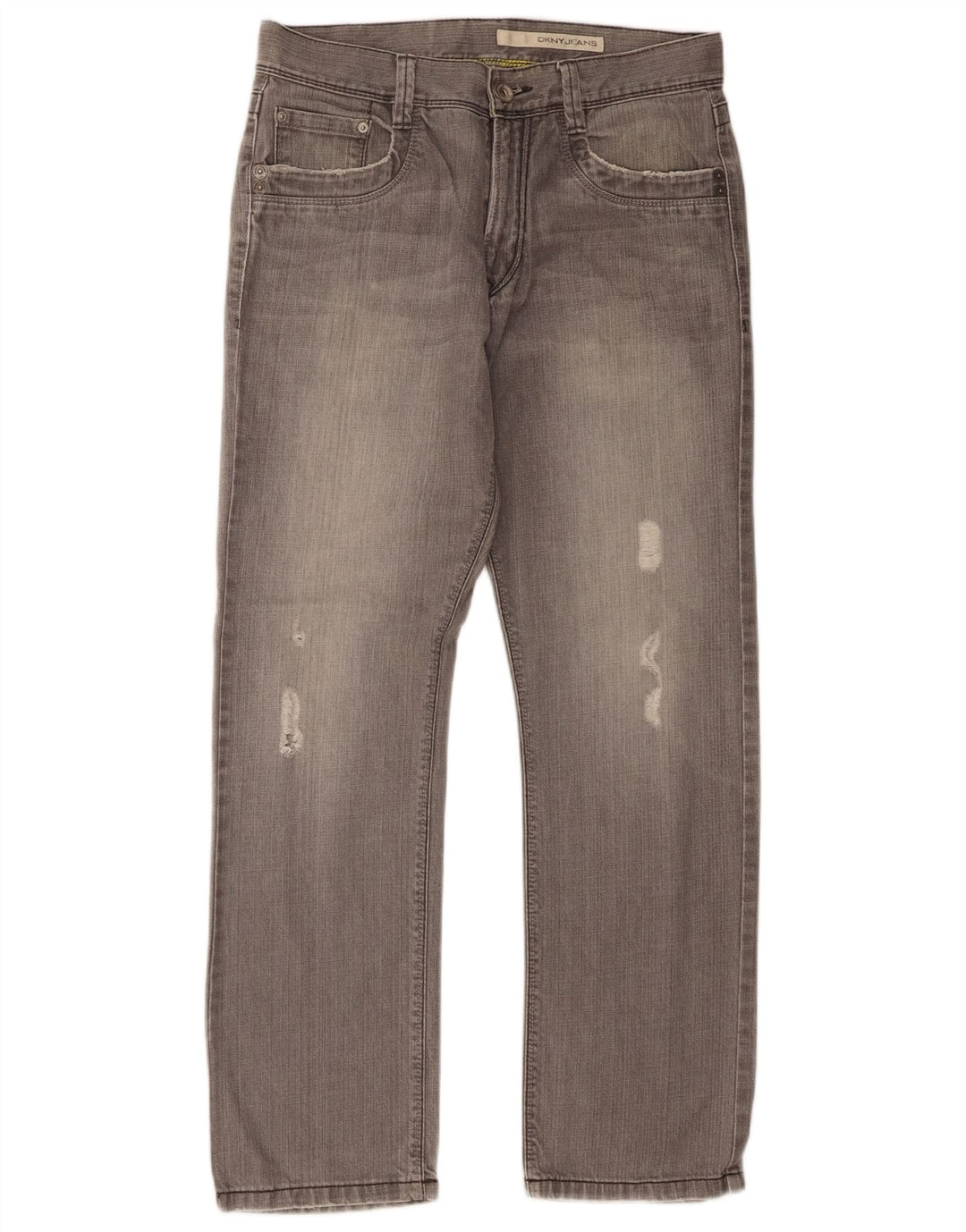 Dkny Blugi Distressed Straight pentru bărbați W31 L30 bumbac gri