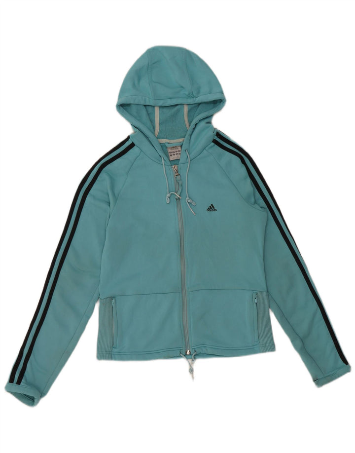 Pulover ADIDAS Crop Zip pentru femei UK 14 Poliester albastru mediu