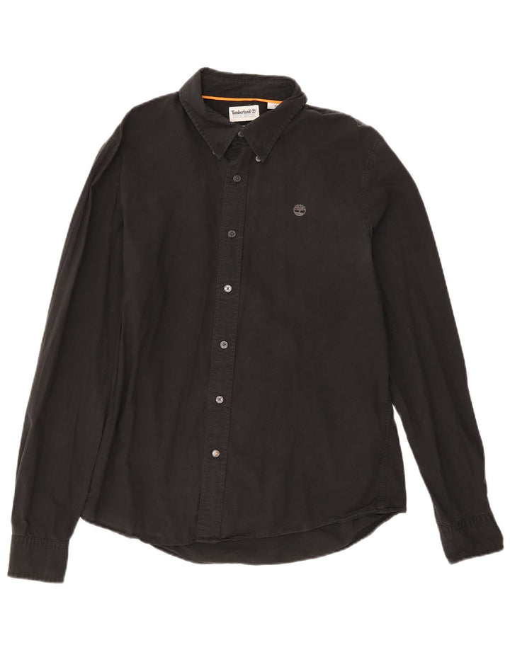 Cămașă pentru bărbați Timberland Slim Fit, bumbac mediu negru