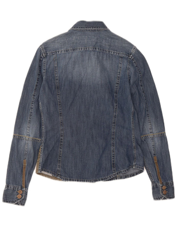 Murphy & Nye Womens Denim Shirt UK 10 Small Blue Colourblock