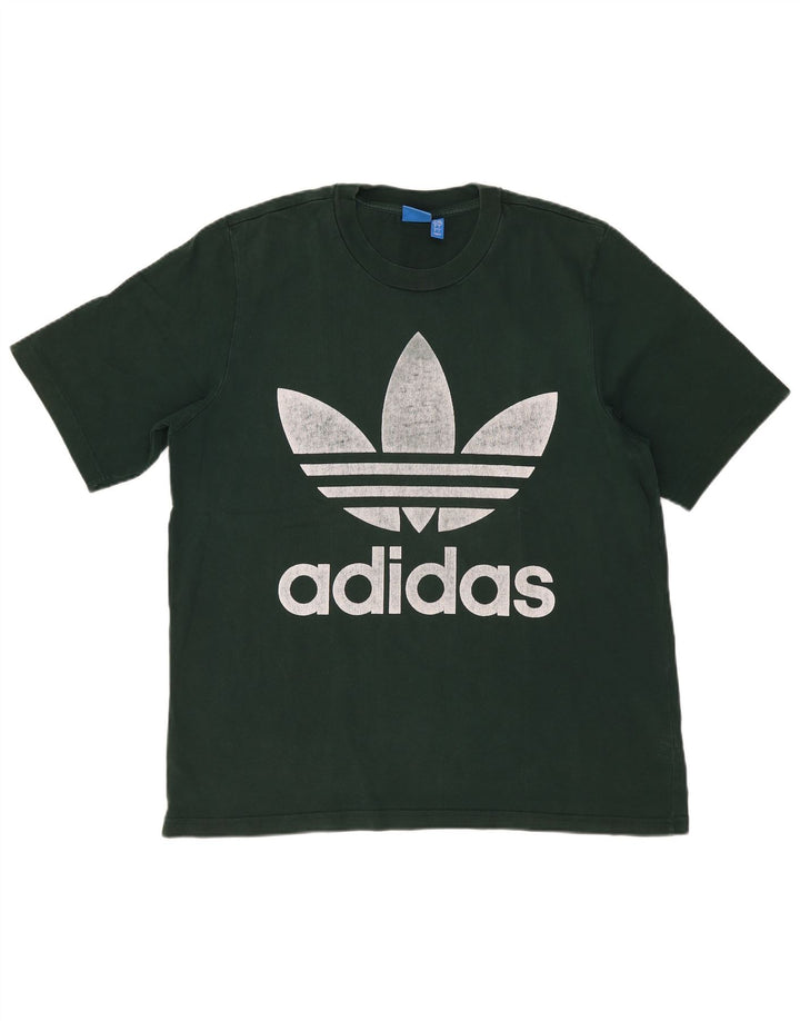 Tricou grafic ADIDAS pentru bărbați Top mare din bumbac verde