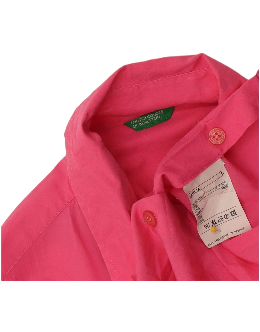 Cămașă Benetton pentru femei, mare, roz din bumbac