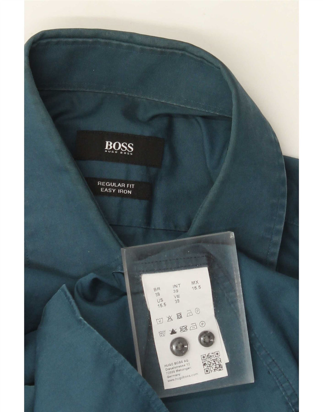 Cămașă pentru bărbați Hugo Boss Regular Fit Mărimea 39 Bumbac albastru mediu