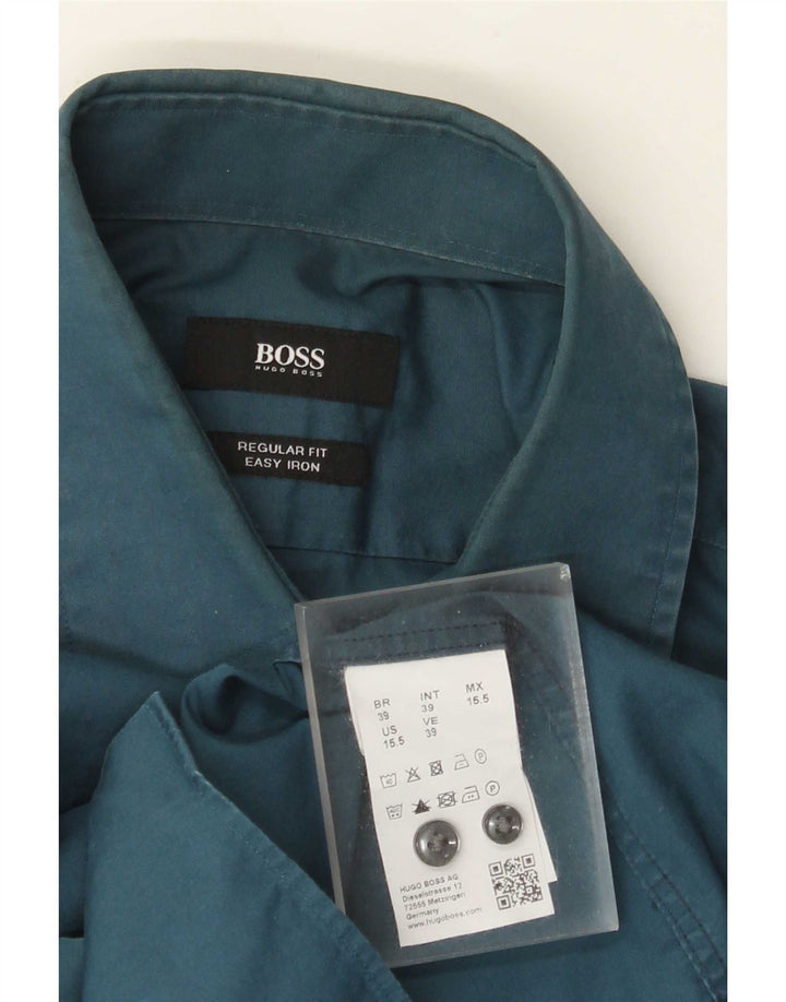 Cămașă pentru bărbați Hugo Boss Regular Fit Mărimea 39 Bumbac albastru mediu