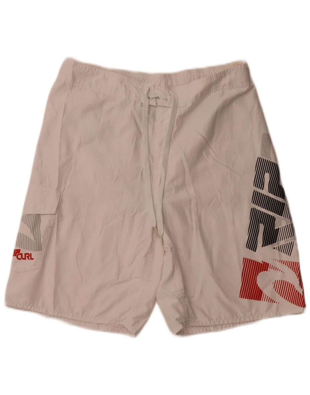 Pantaloni scurți de înot grafic RIP CURL pentru bărbați, alb mediu, poliester color bloc
