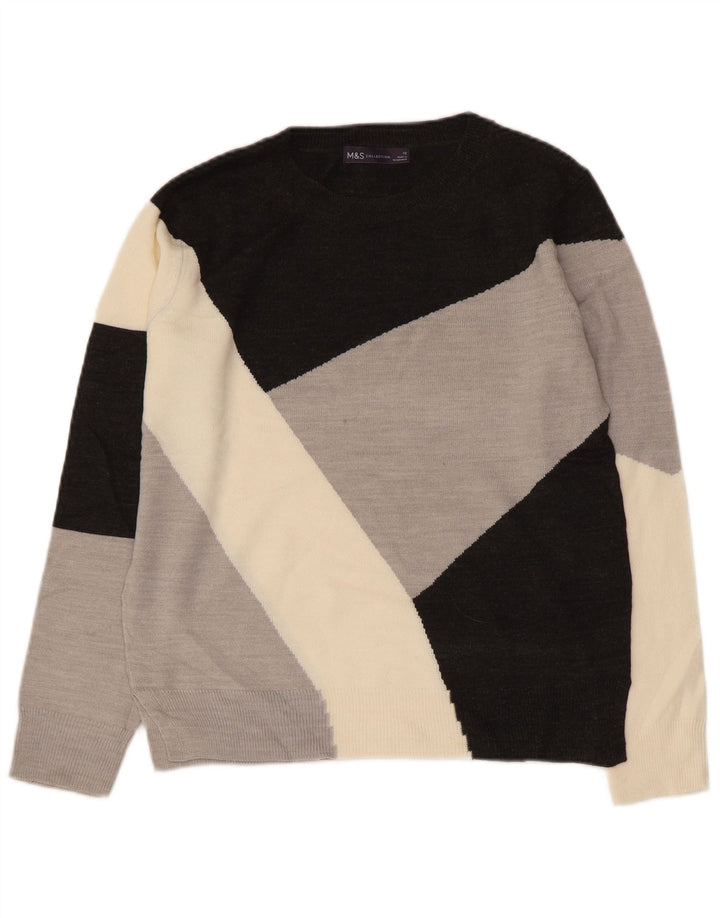 MARKS & SPENCER Pulover pentru damă cu gât de barcă UK 10 Mic Multicolor
