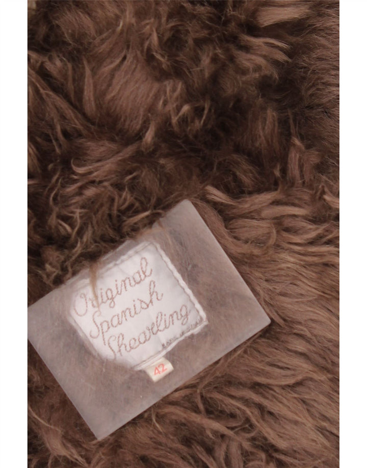 Palton vintage pentru femei din shearling EU 42 mare, bej, din shearling