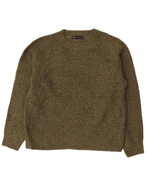 Pulover pentru femei Marks & Spencer, cu gât de barcă, UK 10 Small Khaki