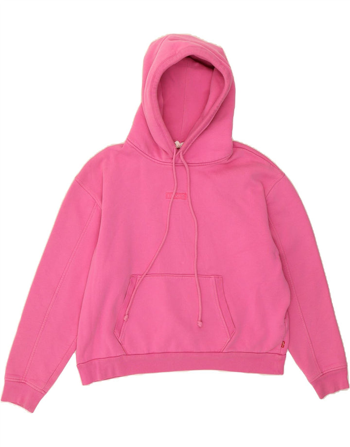 LEVI'S Womens Oversized Hoodie Jumper UK 14 Medium Pink Vintage Levi's and Second-Hand Levi's from Messina Hembry 