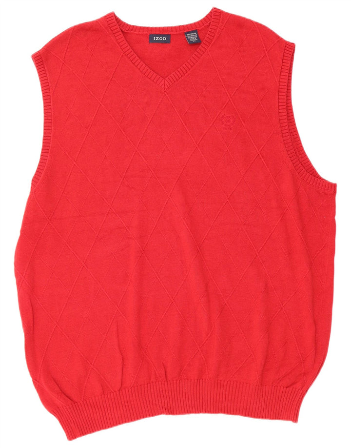 IZOD Vestă pentru bărbați Tank Top mare, roșu, bumbac