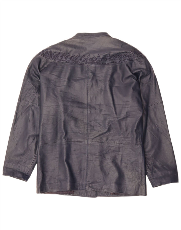 Jachetă de piele supradimensionată pentru femei GENNY EU 34 XS bleumarin