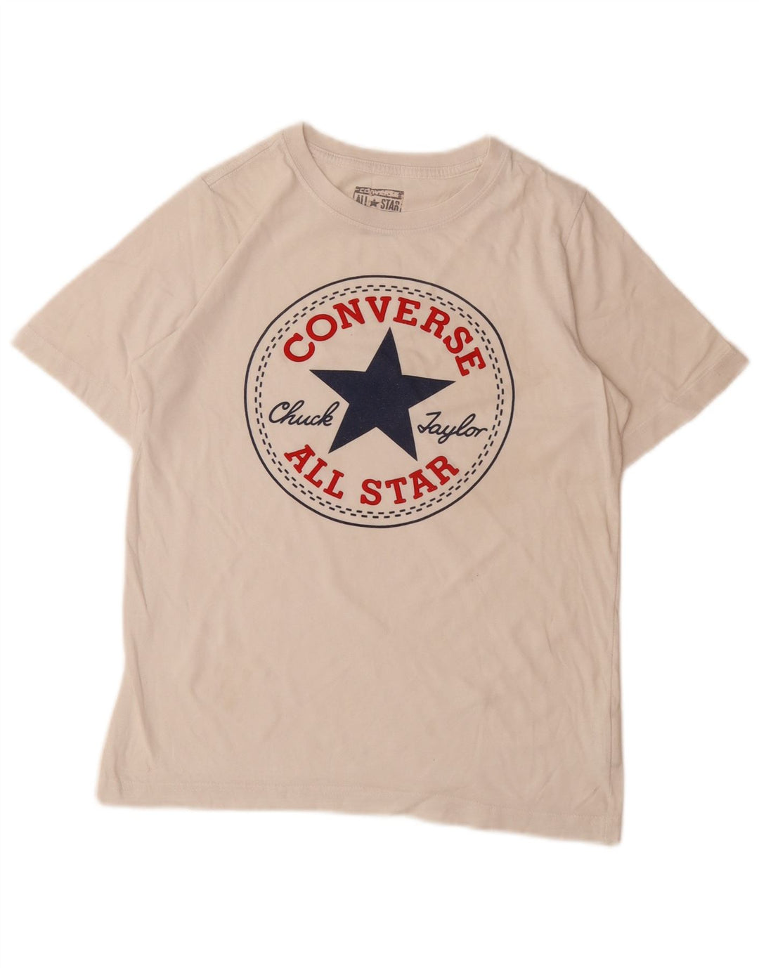 Tricou grafic CONVERSE pentru băieți Top 10-11 ani bumbac alb mediu