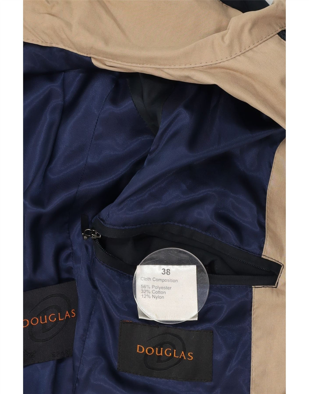 DOUGLAS Mens Bomber Jacket UK 38 Medium Navy Blue Polyester Vintage Douglas and Second-Hand Douglas from Messina Hembry 