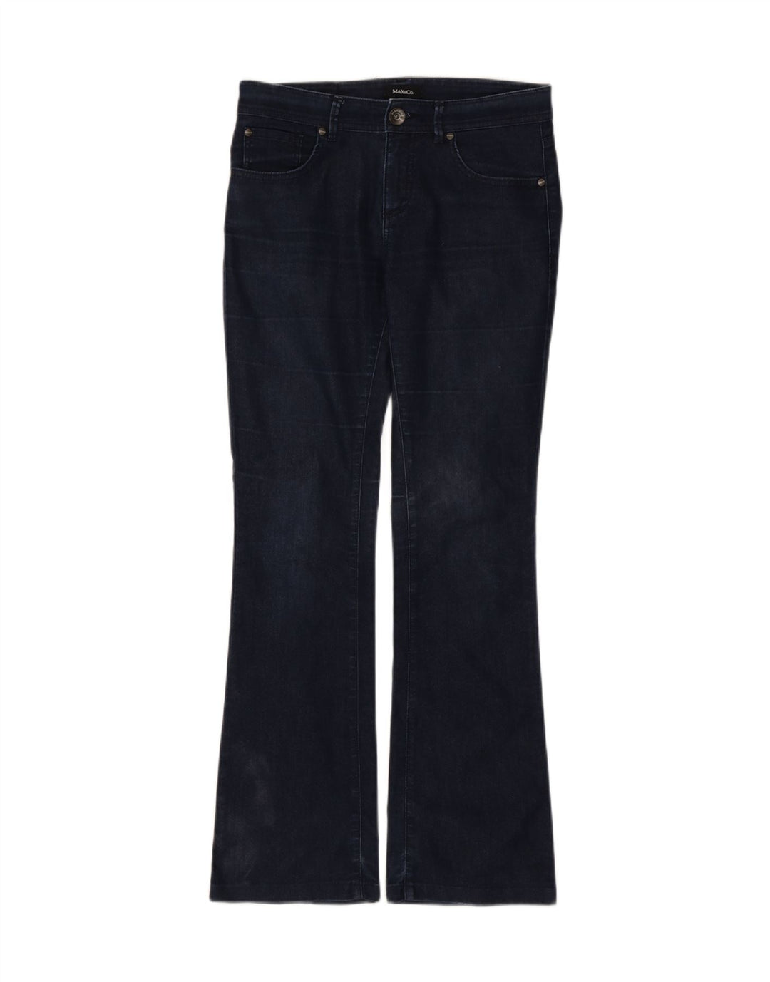 MAX & CO. Womens Bootcut Jeans UK 8 Small W30 L30 Navy Blue Cotton Vintage Max & Co. and Second-Hand Max & Co. from Messina Hembry 