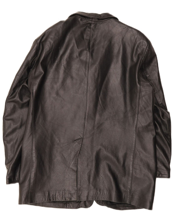 Jachetă de piele vintage pentru bărbați IT 54 2XL neagră