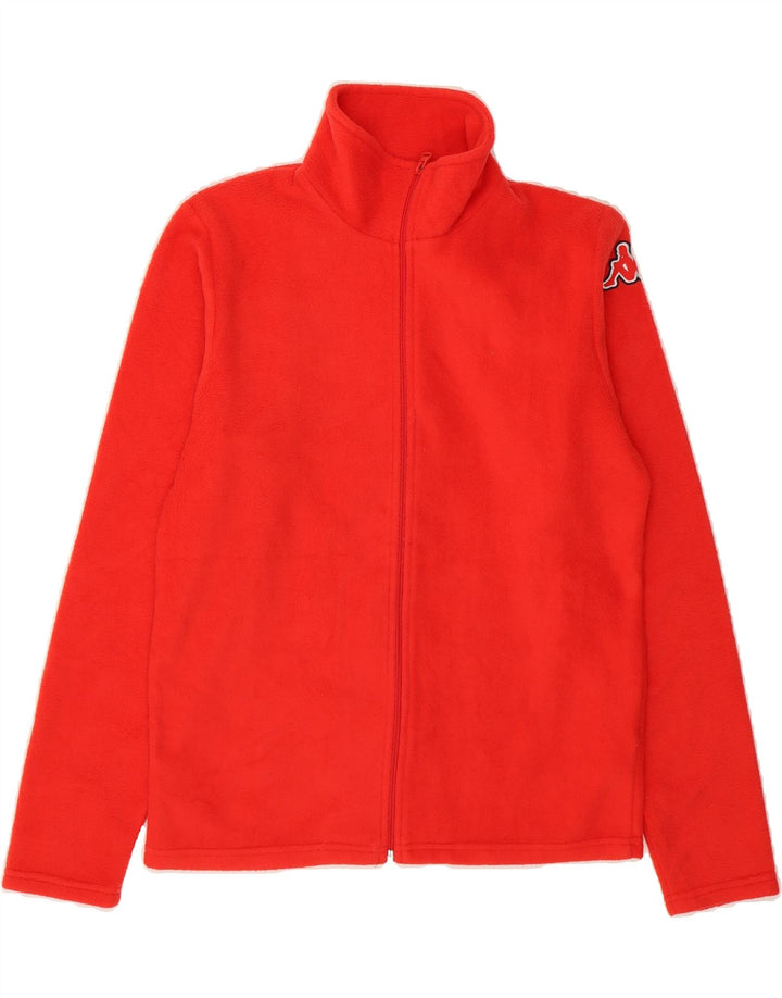 KAPPA Womens Fleece Jacket UK 14 Medium Red Polyester Vintage Kappa and Second-Hand Kappa from Messina Hembry 