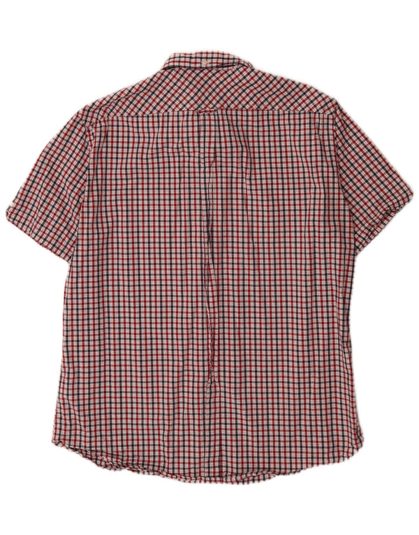 Cămașă pentru bărbați Ben Sherman, cu mânecă scurtă, cu ajustare normală, XL, roșu, bumbac carouri
