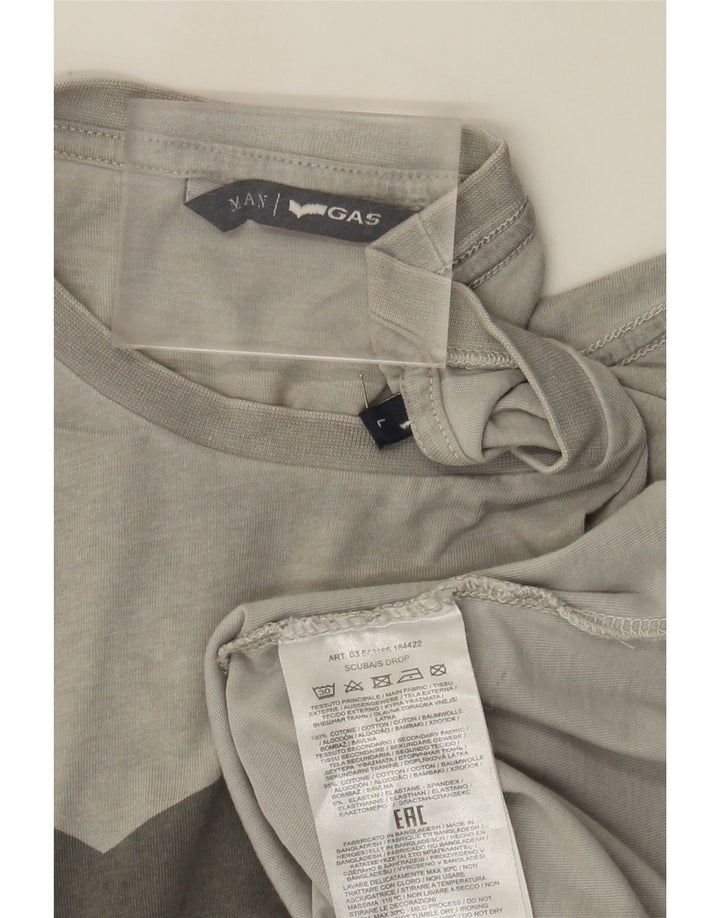 Tricou grafic pentru bărbați Gas Top mare bumbac gri