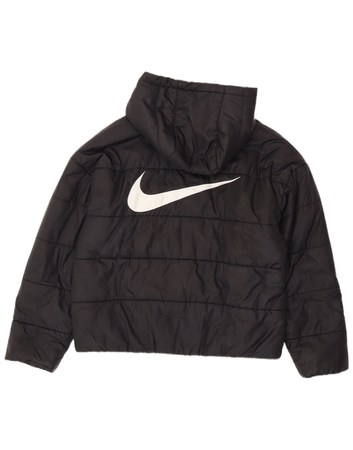 Jachetă căptușită cu glugă grafică Nike pentru băieți 10-11 ani Poliester negru mediu