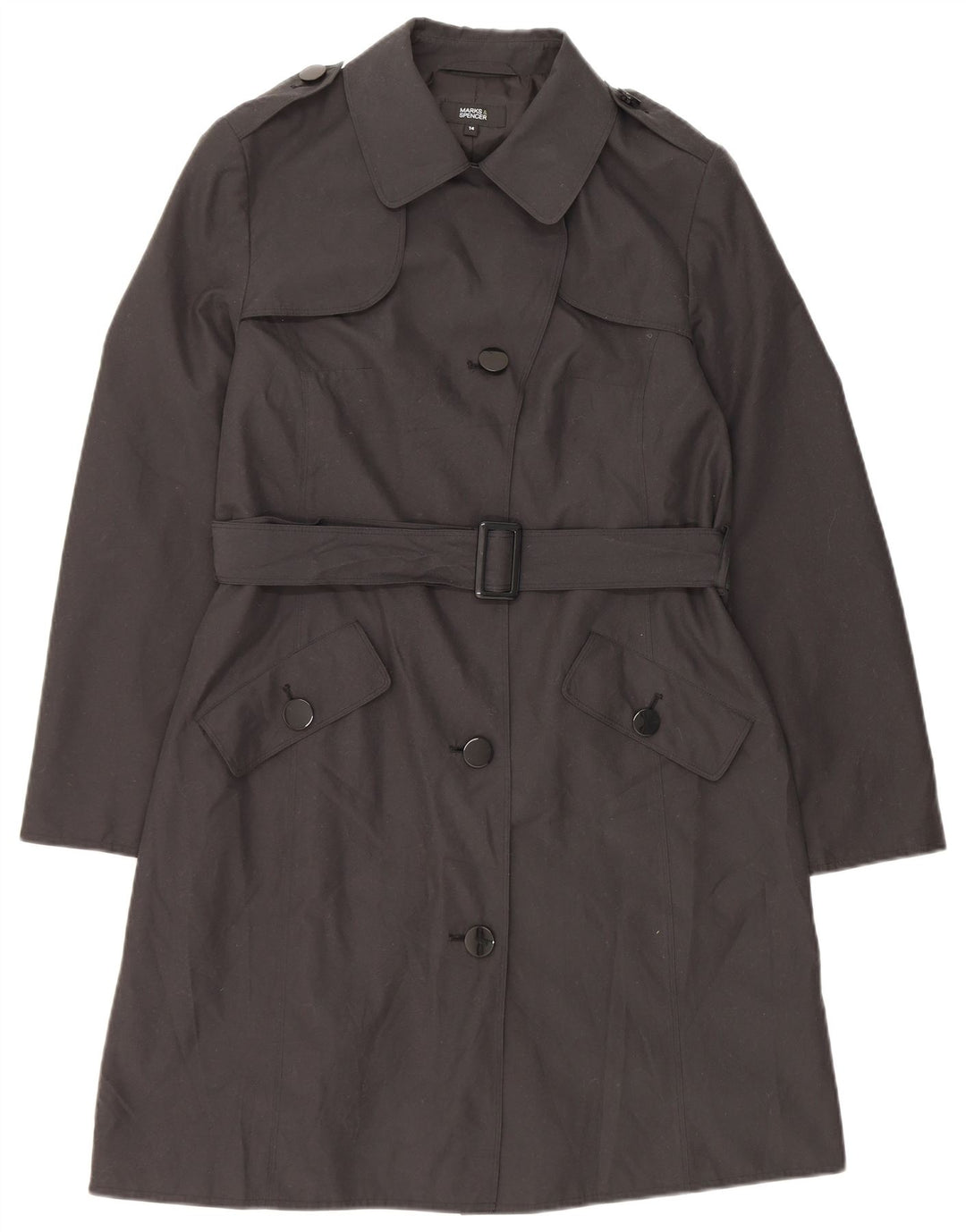 Trench pentru femei MARKS & SPENCER UK 14 XL Poliester negru