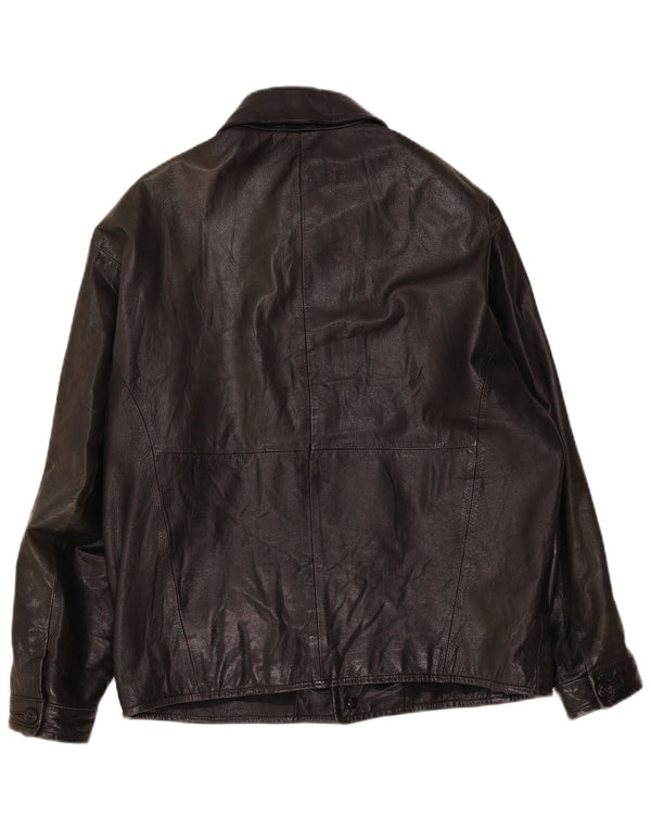 Jachetă de piele vintage pentru bărbați UK 40 Large Black