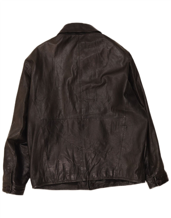 Jachetă de piele vintage pentru bărbați UK 40 Large Black