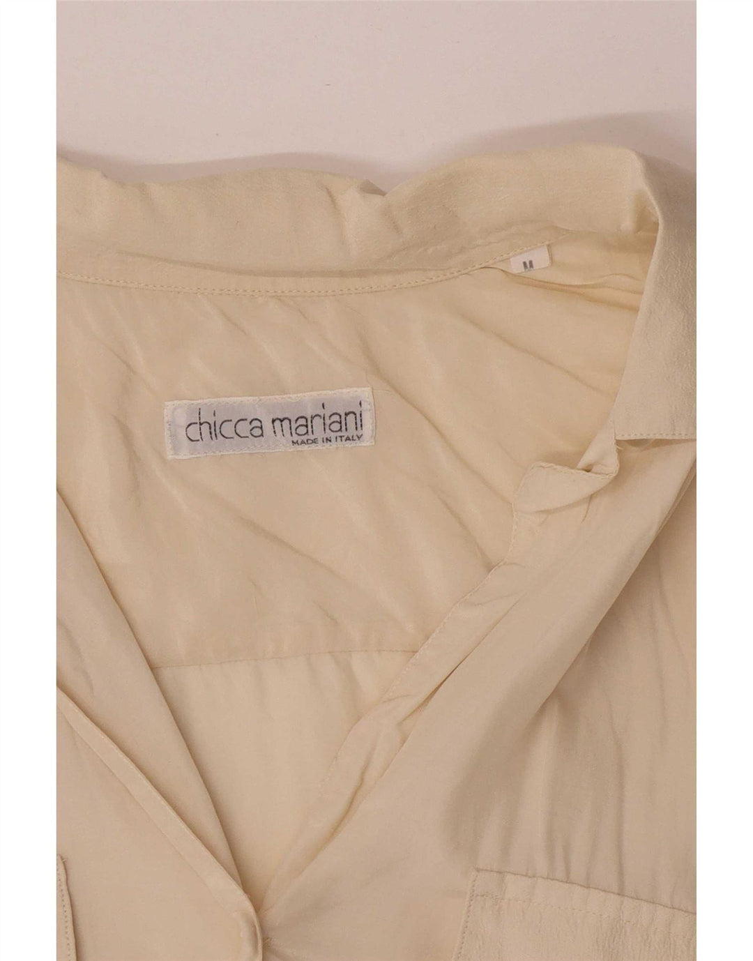 Bluză cămașă supradimensionată pentru femei Vintage UK 14 Medium Off White