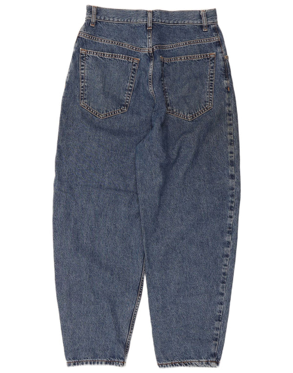 Topshop Blugi conici cu talie înaltă cu balon pentru femei L28 L25 Bumbac albastru