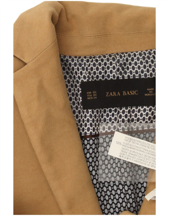 Jachetă Blazer Femei Zara 1 Buton UK 6 XS Bumbac maro