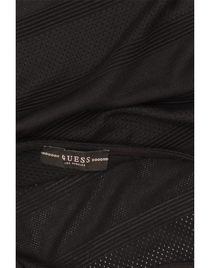 Pulover GUESS pentru damă, crop cu gât de barcă, UK 4 XS, cu dungi negre