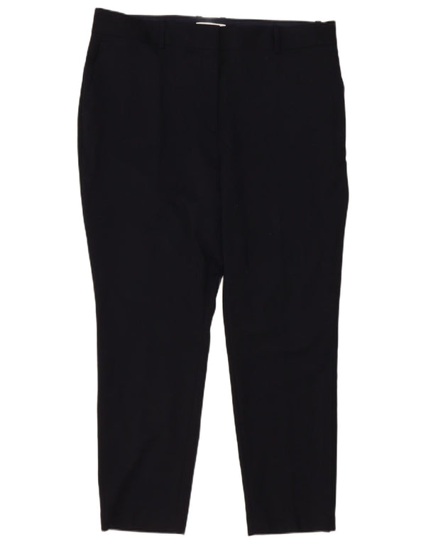 Pantaloni casual pentru femei Reiss slim fit UK 18 XL W40 L29 Lână neagră
