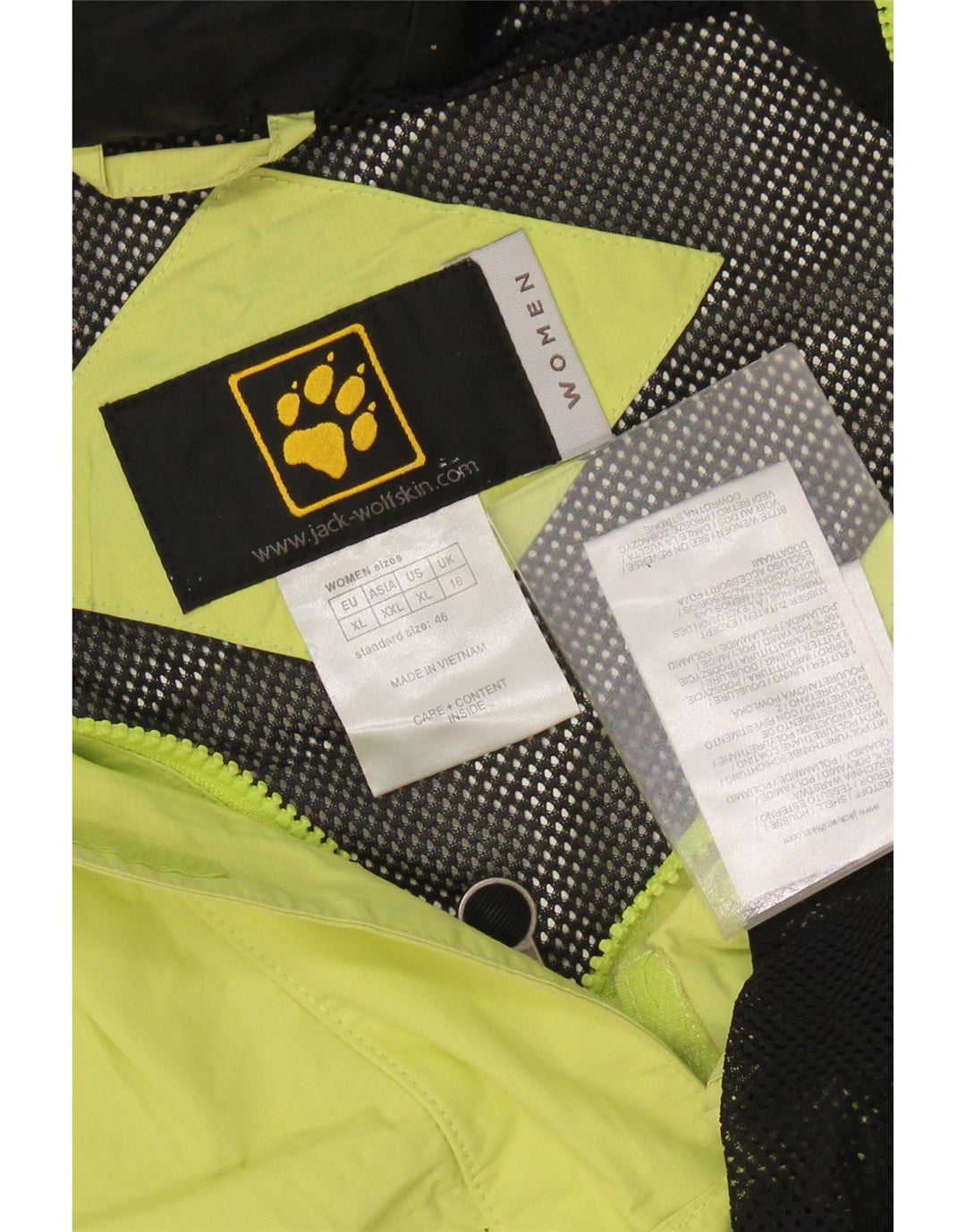 JACK WOLFSKIN Jachetă de ploaie cu glugă pentru femei UK 18 XL Poliamidă verde