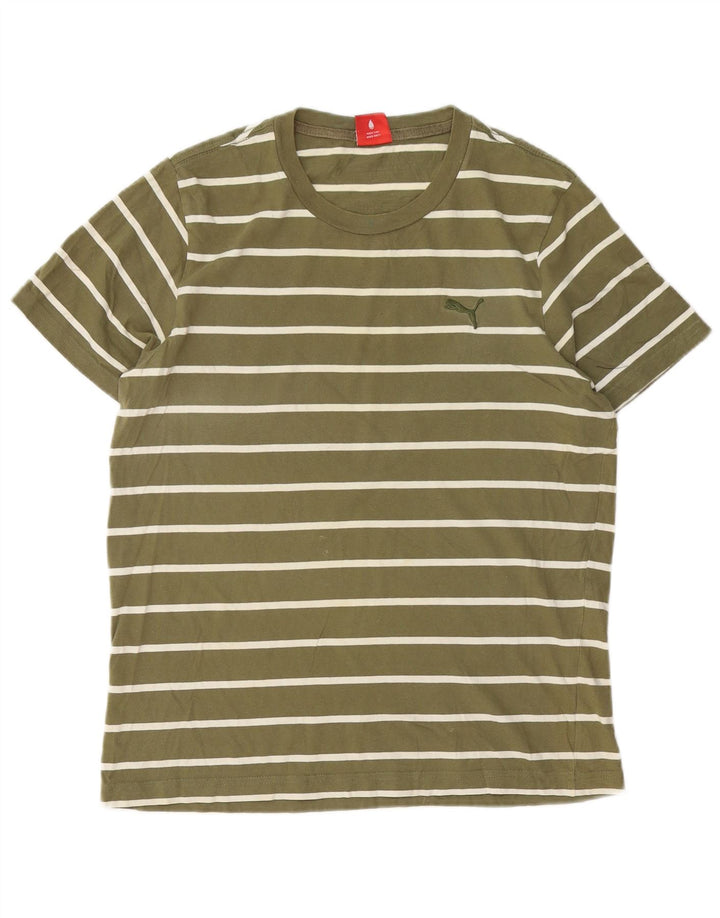 Tricou pentru bărbați Puma Top Medium Khaki Striped Bumbac