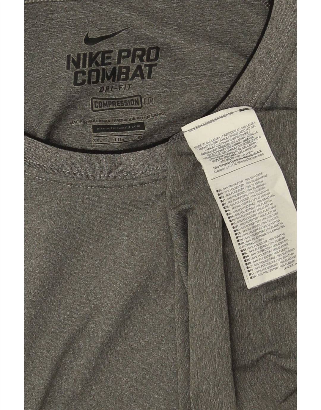 Tricou de compresie Nike pentru bărbați Top 2XL, gri poliester cu pete