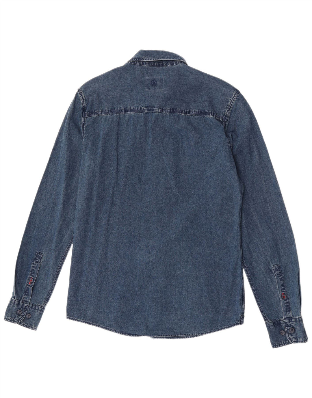 Cămașă Fat Face Bărbați Slim Fit Denim Bumbac Mic Albastru