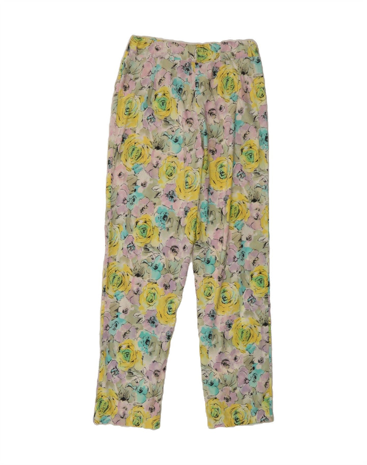 VINTAGE Womens Straight Trousers W28 L29 Multicoloured Floral Vintage Vintage and Second-Hand Vintage from Messina Hembry 