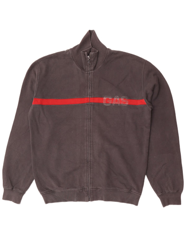 Jachetă de trening cu grafică pentru bărbați Gas 2XL, bumbac color bloc, gri
