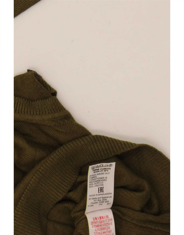 Marks & Spencer Pulover supradimensionat pentru femei cu decolteu rotund UK 10 Mic Kaki