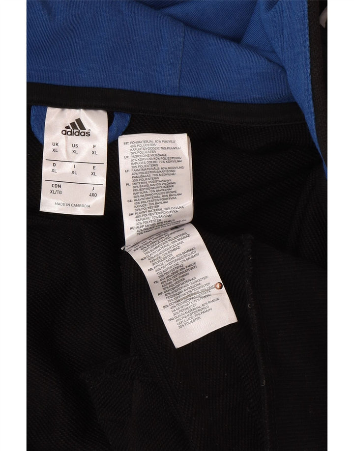 Pulover ADIDAS pentru bărbați, cu fermoar, bumbac XL, negru