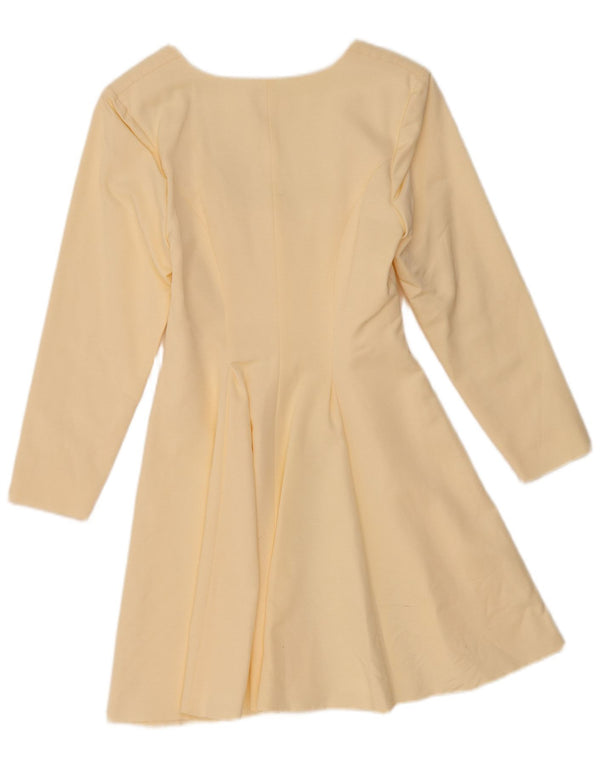 Jachetă vintage pentru femei cu paragate cu 7 nasturi, UK 6 XS, alb