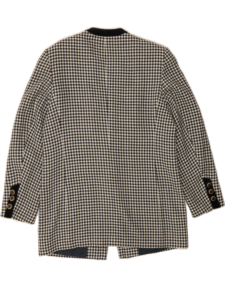 DELMOD Womens 4 Button Blazer Jacket EU 40 Medium Black Houndstooth Vintage Delmod and Second-Hand Delmod from Messina Hembry 