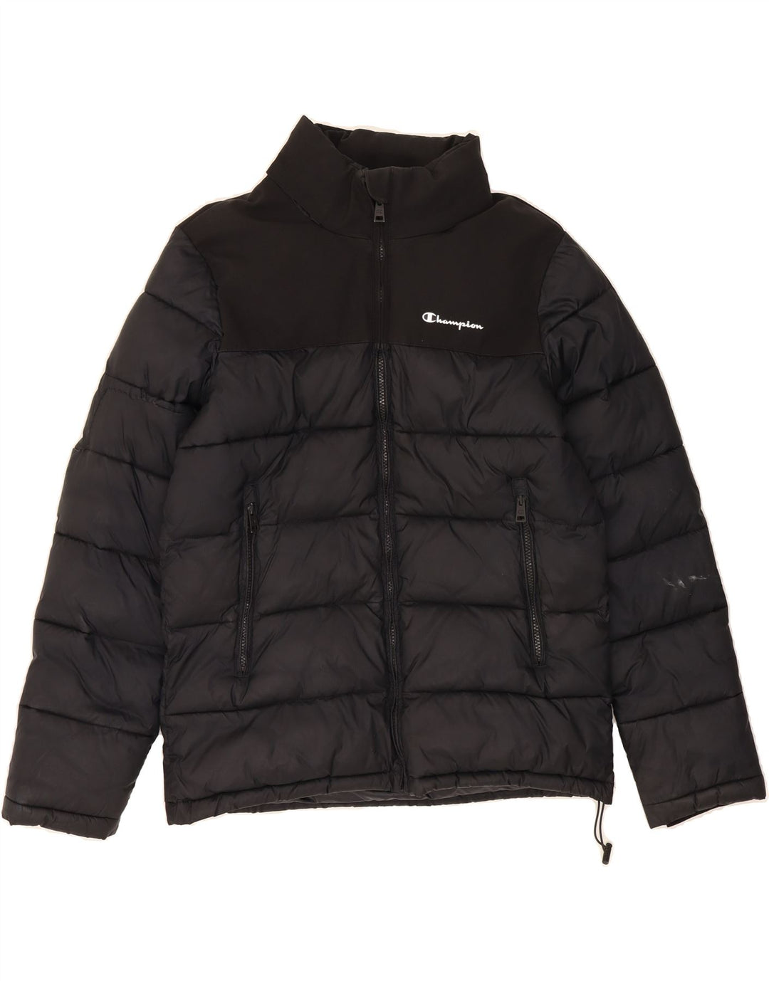 CHAMPION Mens Padded Jacket UK 38 Medium Black Polyamide Vintage Champion and Second-Hand Champion from Messina Hembry 